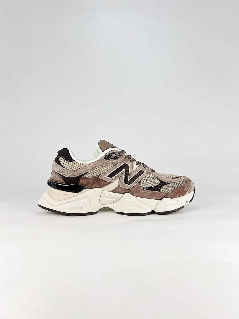 New Balance 9060 U90602JK Brown Cream Retro Chunky Sneakers for Women and Men