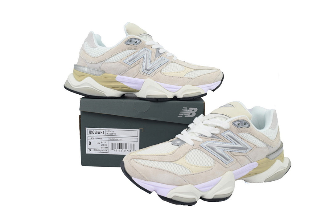 New Balance 9060 Sea Salt Moonbeam U9060WHT Women's Men's Retro Chunky Sneakers