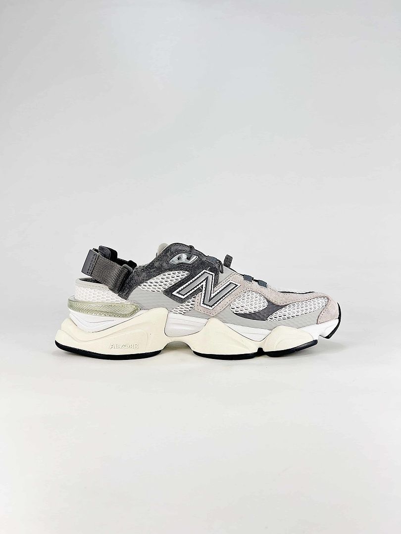 New Balance 9060 U90603FA White Grey Mesh Mule Chunky Sneakers for Women and Men