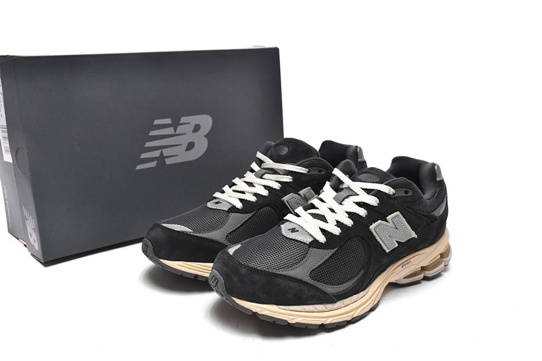 New Balance 2002R M2002RHO Black Grey Womens Mens Retro Mesh Sneakers