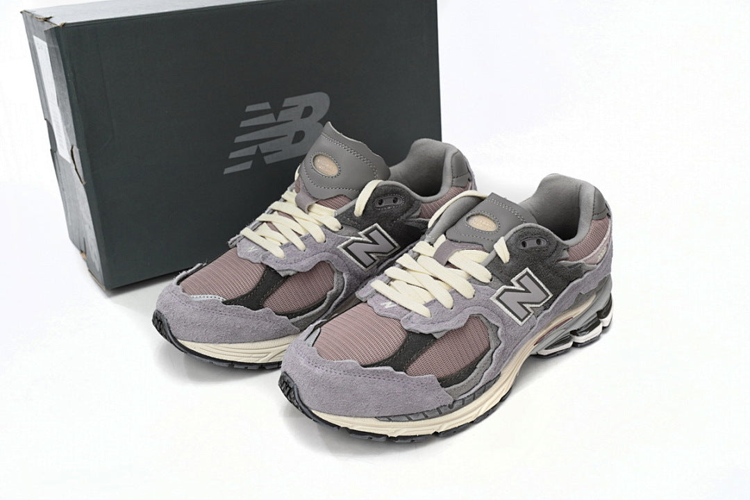 New Balance 2002R M2002RDY Purple Grey Womens Mens Retro Distressed Mesh Sneakers
