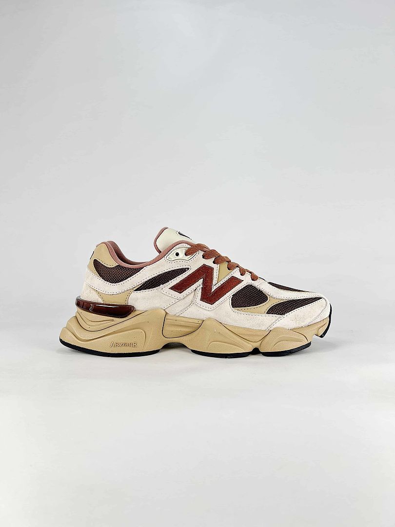 New Balance 9060 U90603O7 Cream Brown Beige Retro Chunky Sneakers for Women and Men