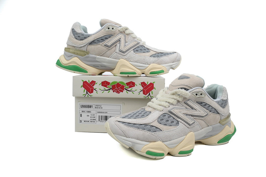 New Balance x Bricks & Wood 9060 U9060BW1 Women's & Men's Grey Green Retro Chunky Sneakers