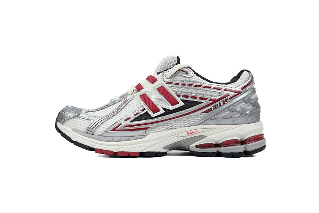 New Balance 1906R M1906REA White Silver Red Womens Mens Retro Mesh Sneakers