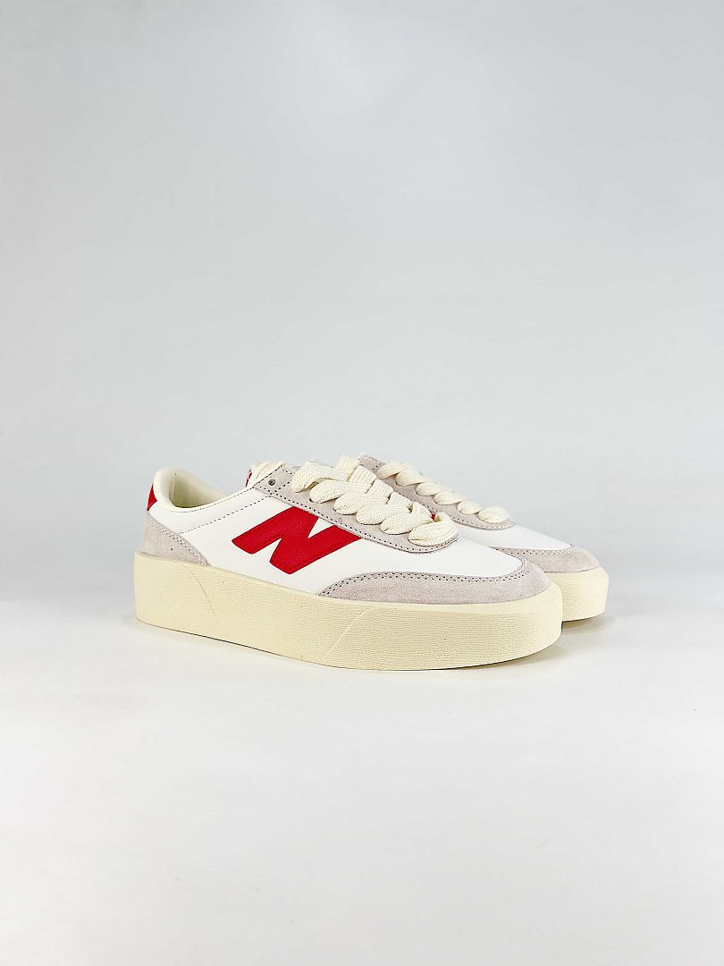 New Balance 750 U7507JH White Red Platform Retro Casual Sneakers for Women and Men