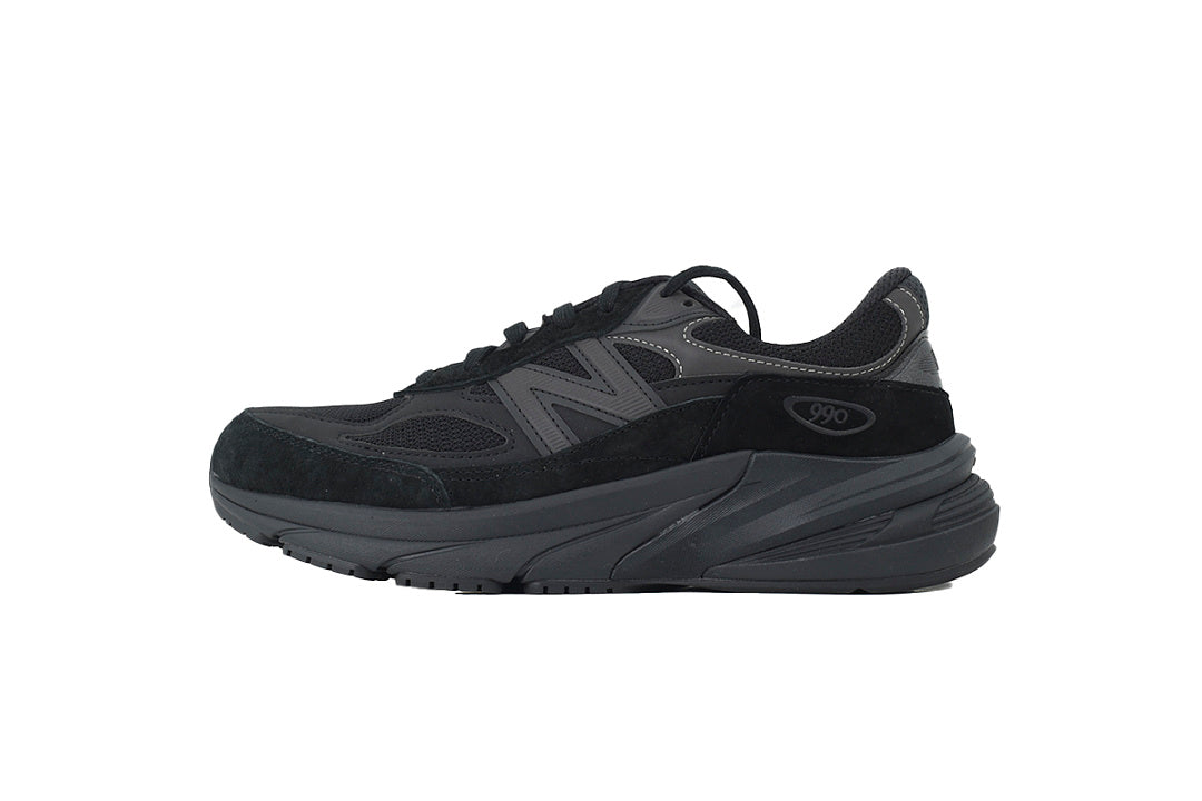 New Balance 990v6 U990BB6 Triple Black Low Top Retro Sneakers Women Men