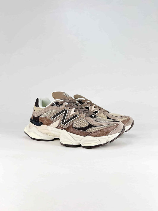 New Balance 9060 U90602JK Brown Cream Retro Chunky Sneakers for Women and Men