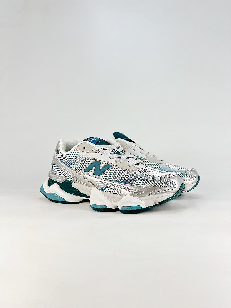 New Balance 9060 U90606BA Silver White Teal Retro Chunky Sneakers for Women and Men