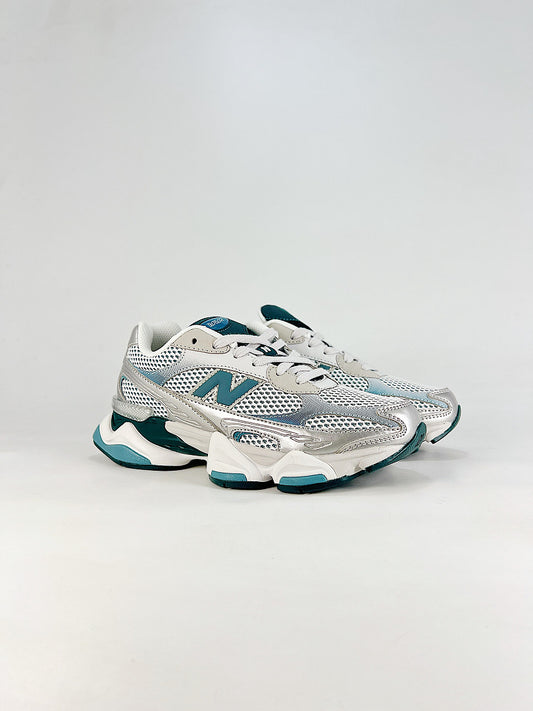 New Balance 9060 U90606BA Silver White Teal Retro Chunky Sneakers for Women and Men