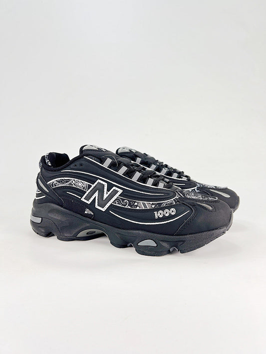 New Balance 1000 Black Paisley Chunky Sneakers Retro Y2K Low Top Shoes Women Men