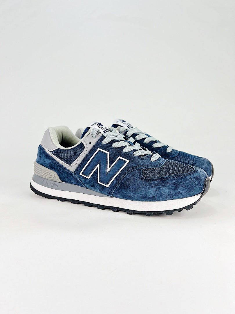 New Balance 574 Womens Mens Navy Blue Grey Retro Casual Sneakers