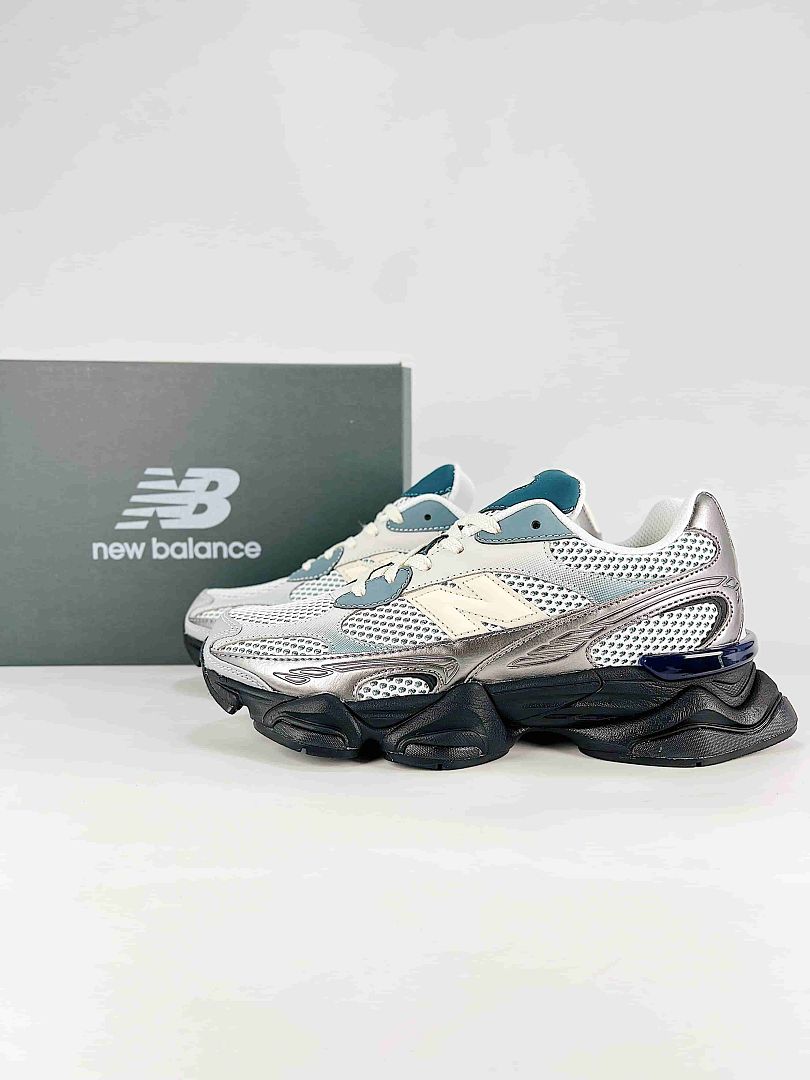 New Balance 9060 U90603GS Silver Grey Black Retro Chunky Sneakers for Women and Men