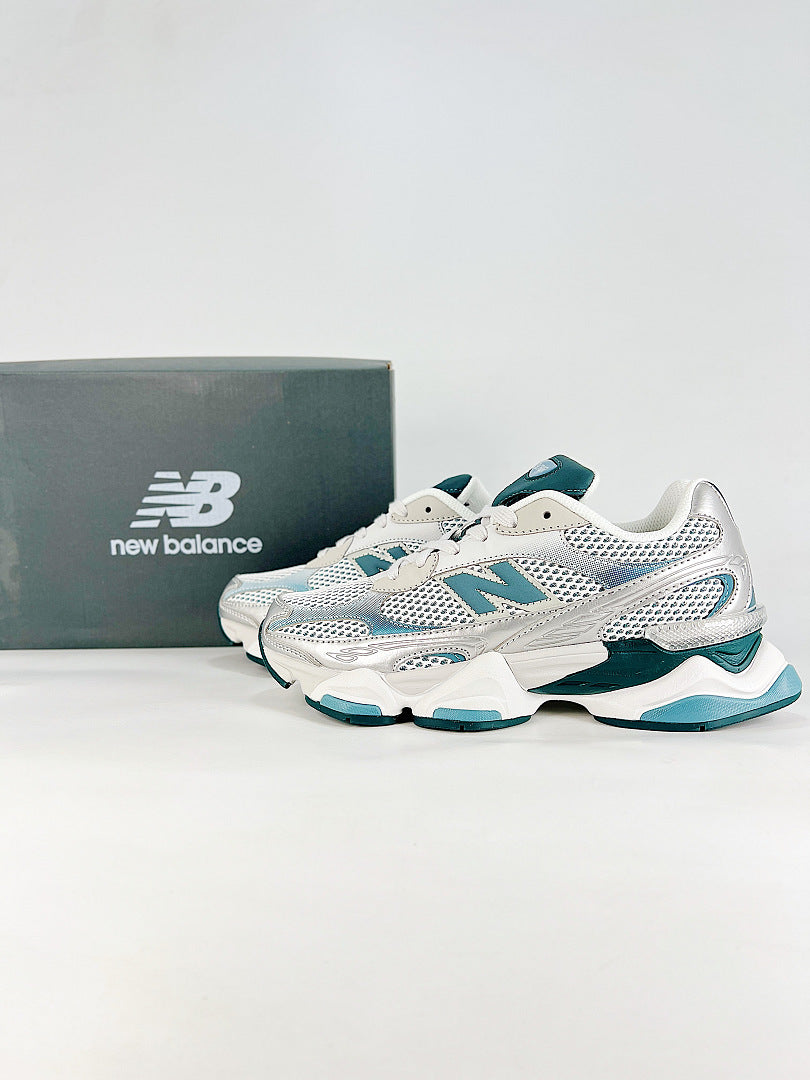 New Balance 9060 U90606BA Silver White Teal Retro Chunky Sneakers for Women and Men