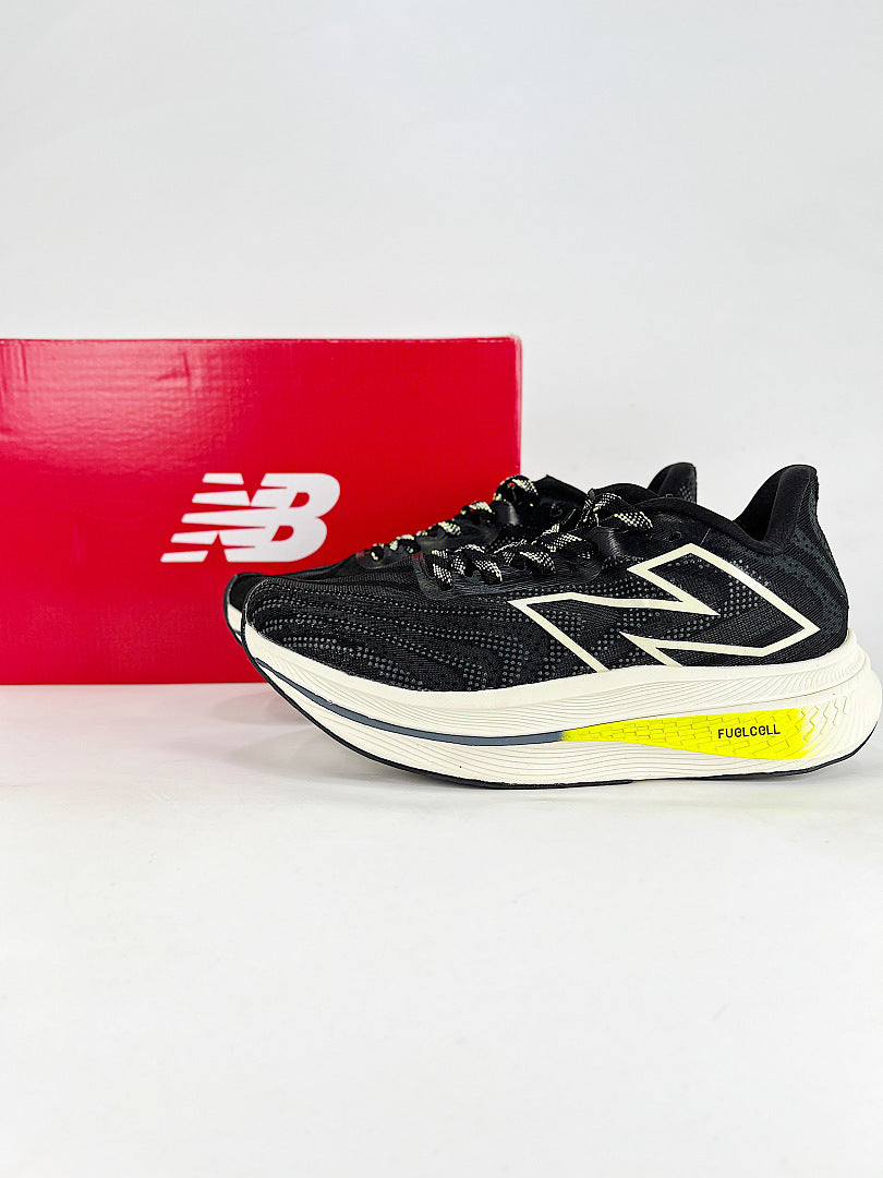New Balance FuelCell Elite v3 Black White Neon Yellow Womens Mens Running Shoes