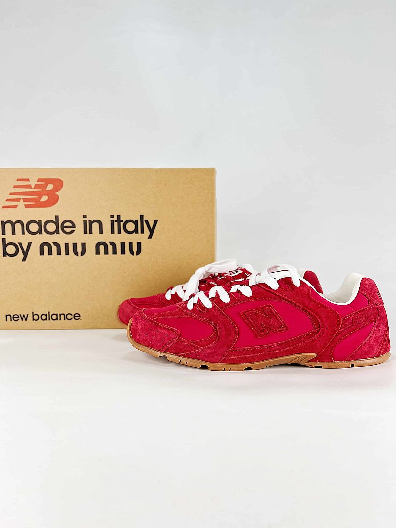 Miu Miu x New Balance 530 Red Retro Low Top Sneakers Gum Sole Women Men