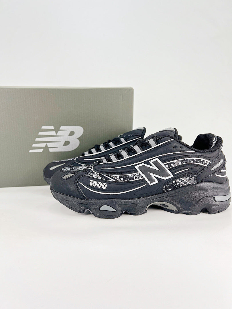 New Balance 1000 Black Paisley Chunky Sneakers Retro Y2K Low Top Shoes Women Men