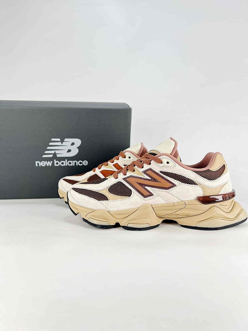 New Balance 9060 U90603O7 Cream Brown Beige Retro Chunky Sneakers for Women and Men