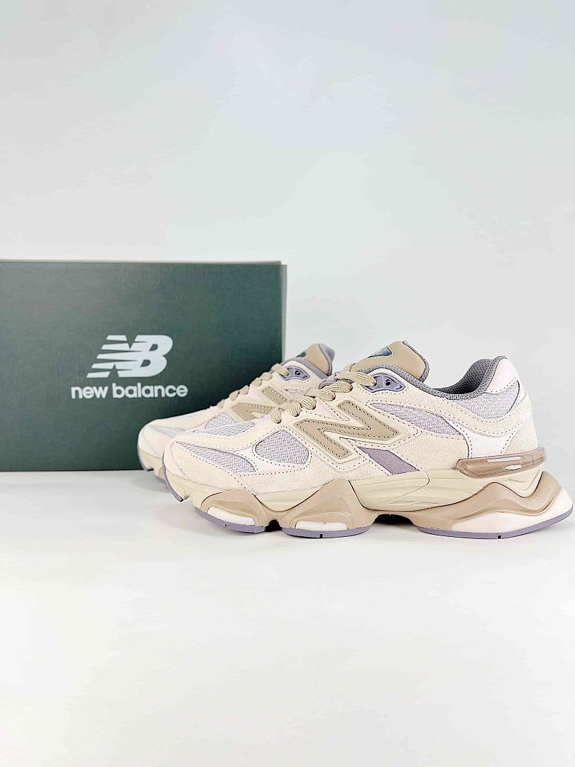 New Balance 9060 U9060152 Cream Beige Lavender Retro Chunky Sneakers for Women and Men