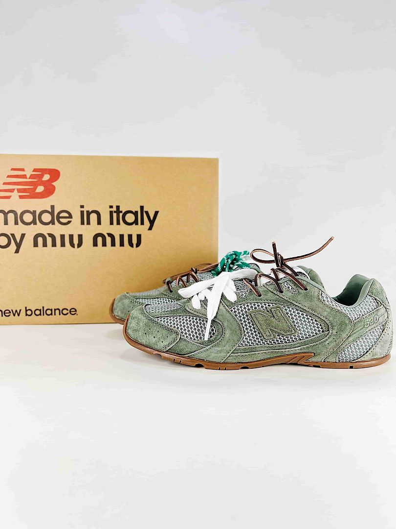 Miu Miu x New Balance 530 Sage Green Mesh Retro Low Top Sneakers Women Men