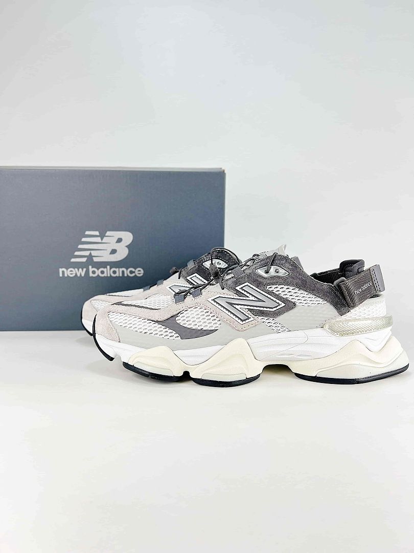 New Balance 9060 U90603FA White Grey Mesh Mule Chunky Sneakers for Women and Men