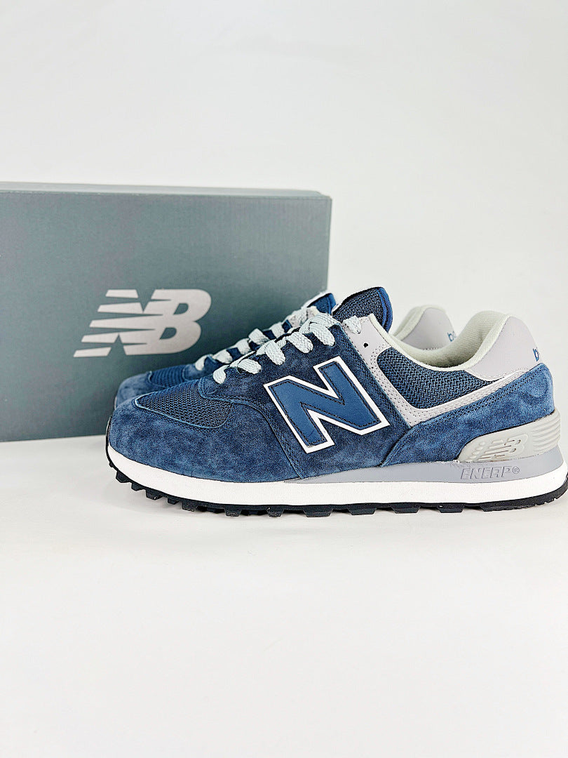 New Balance 574 Womens Mens Navy Blue Grey Retro Casual Sneakers