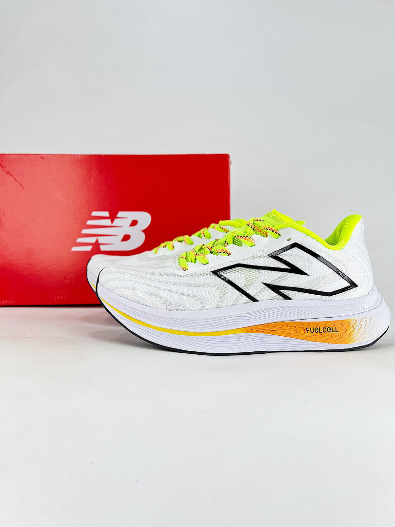 New Balance FuelCell Elite v3 MRCXCA3 White Neon Yellow Running Shoes Womens and Mens