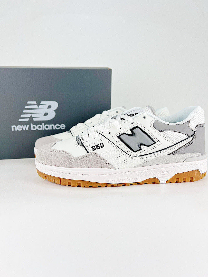 New Balance 550 BB550ESC White Grey Gum Womens Mens Retro Low Top Sneakers