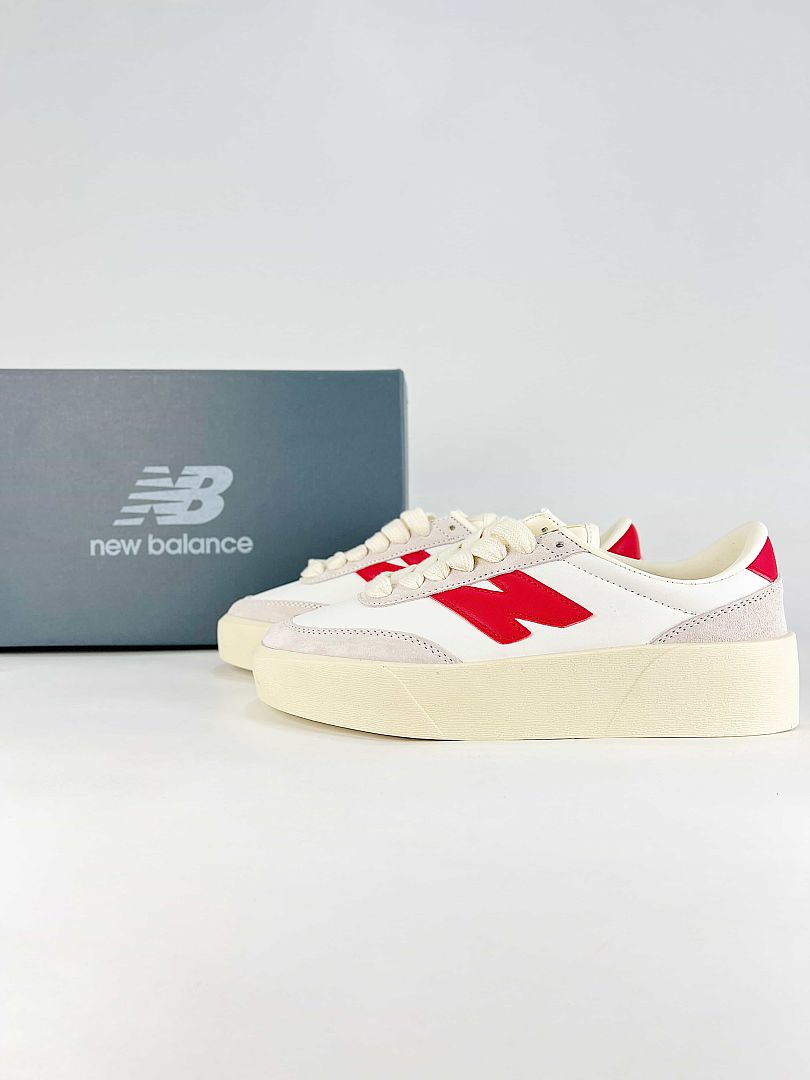 New Balance 750 U7507JH White Red Platform Retro Casual Sneakers for Women and Men