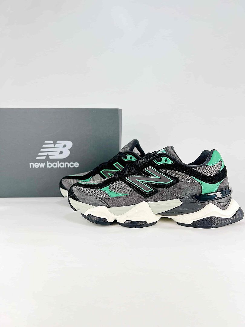 New Balance 9060 U906054Q Grey Black Green Retro Chunky Sneakers for Women and Men