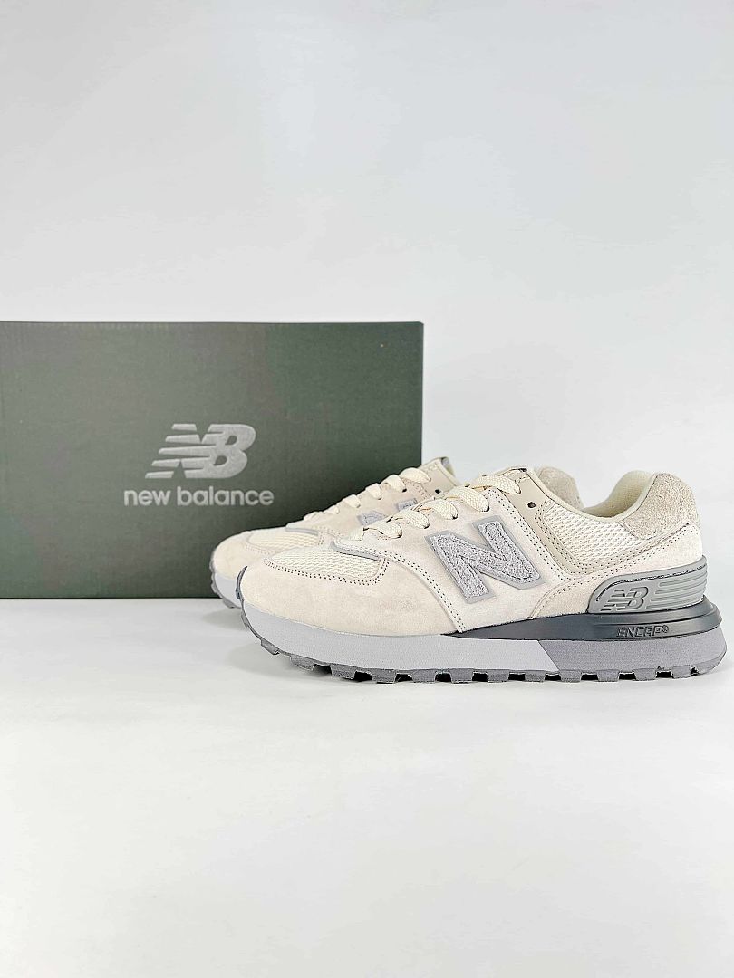 New Balance 574 U574LGAF Womens Mens Cream Grey Retro Casual Sneakers