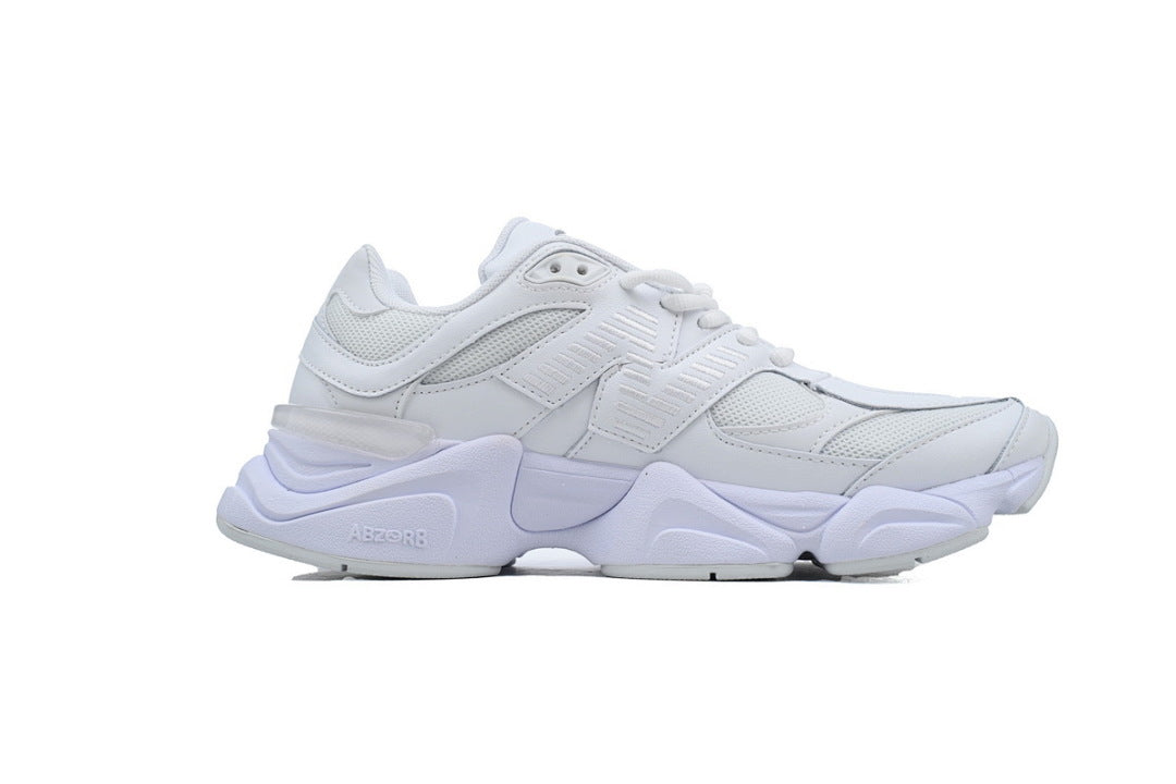 New Balance 9060 Triple White U9060NRJ Women's Men's Retro Chunky Sneakers