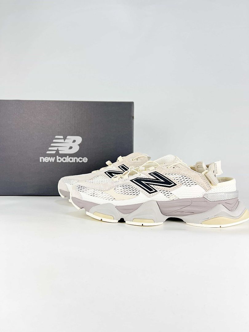 New Balance 9060 U90609IH Cream Grey Chunky Mesh Slingback Sneakers for Women and Men