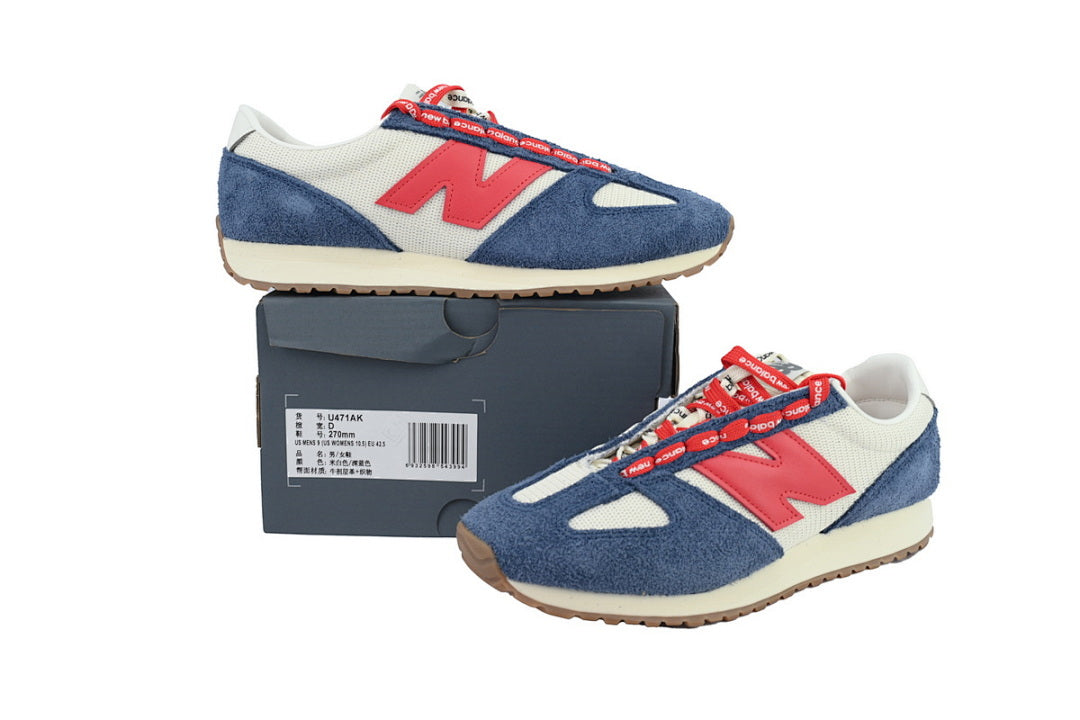 New Balance 471 'White Blue Red' U471AK Retro Suede Running Shoes – Men's & Women's Unisex Sneakers