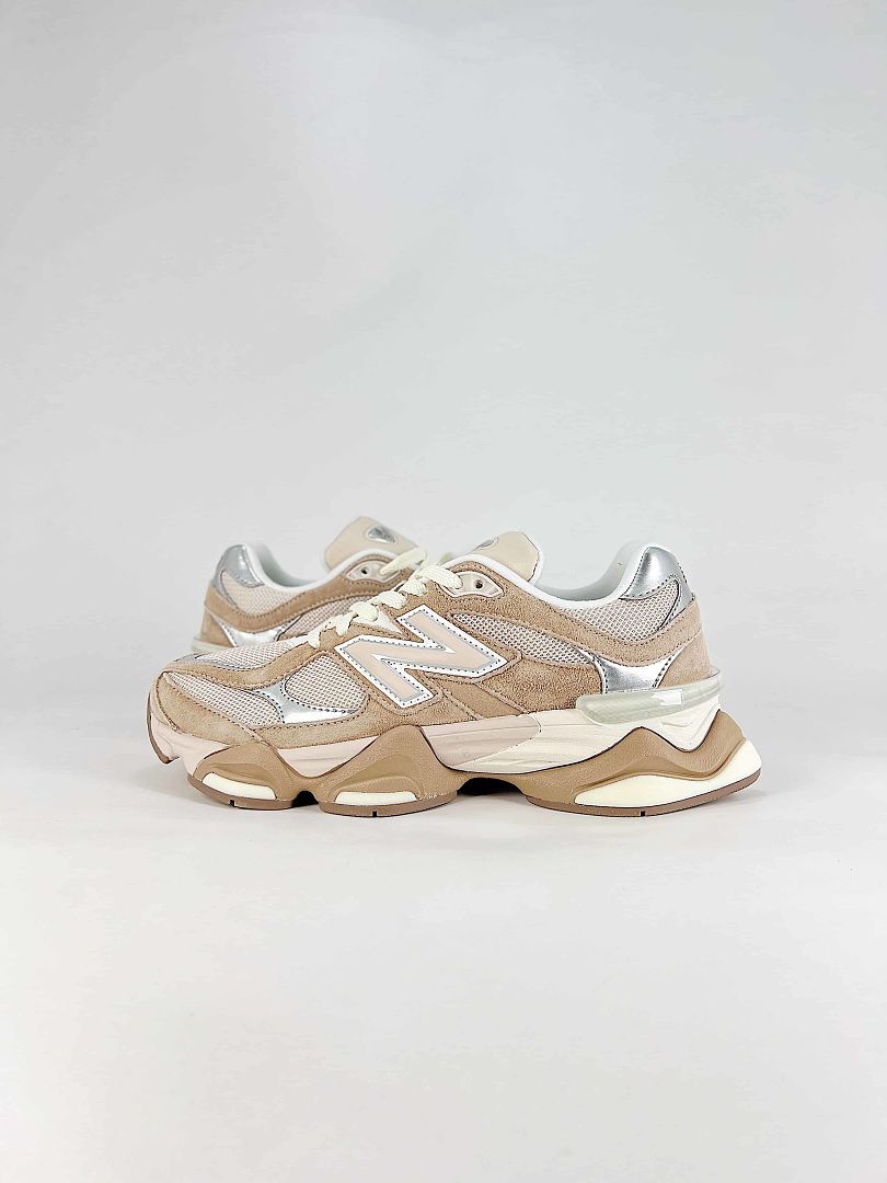 New Balance 9060 U9060ERM Beige Cream Silver Retro Chunky Sneakers for Women and Men