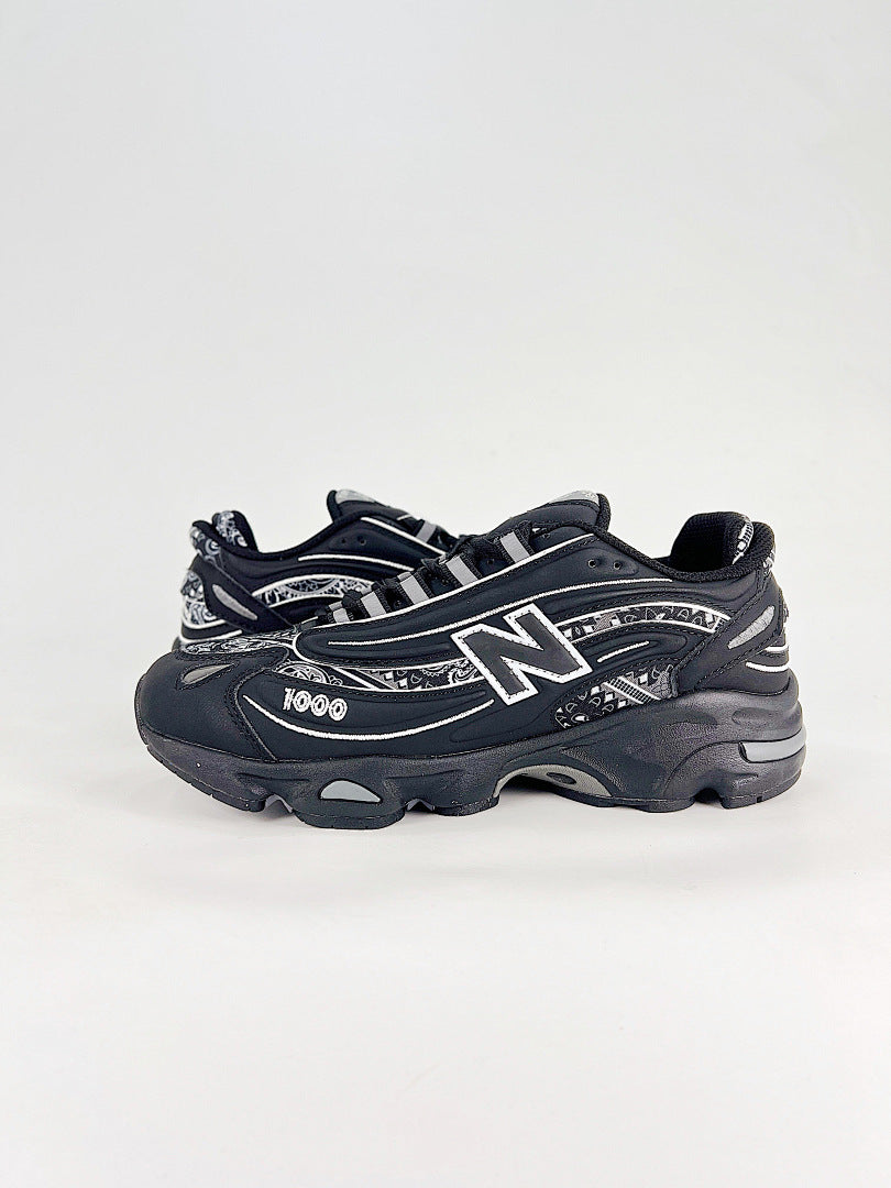 New Balance 1000 Black Paisley Chunky Sneakers Retro Y2K Low Top Shoes Women Men