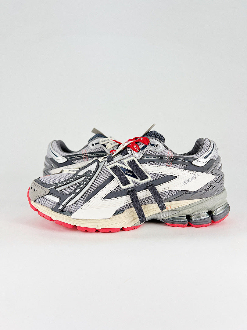 New Balance 1906A U1906AC Grey White Red Womens Mens Deconstructed Retro Mesh Sneakers