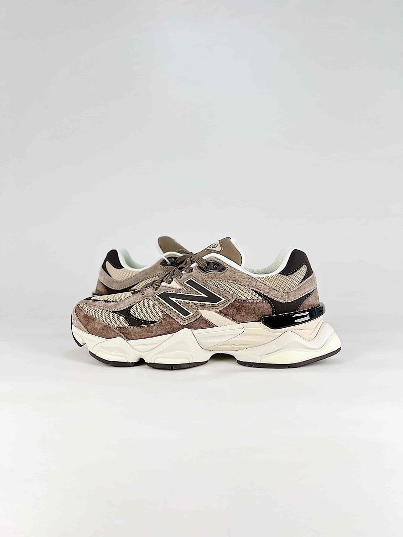 New Balance 9060 U90602JK Brown Cream Retro Chunky Sneakers for Women and Men