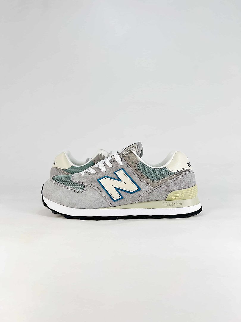 New Balance 574 U574BA2 Grey Green Cream Womens Mens Retro Mesh Sneakers