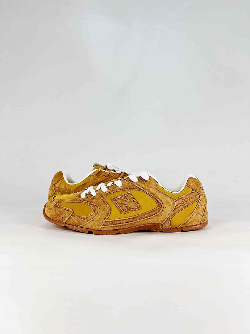 Miu Miu x New Balance 530 Mustard Yellow Tan Retro Low Top Sneakers Women Men