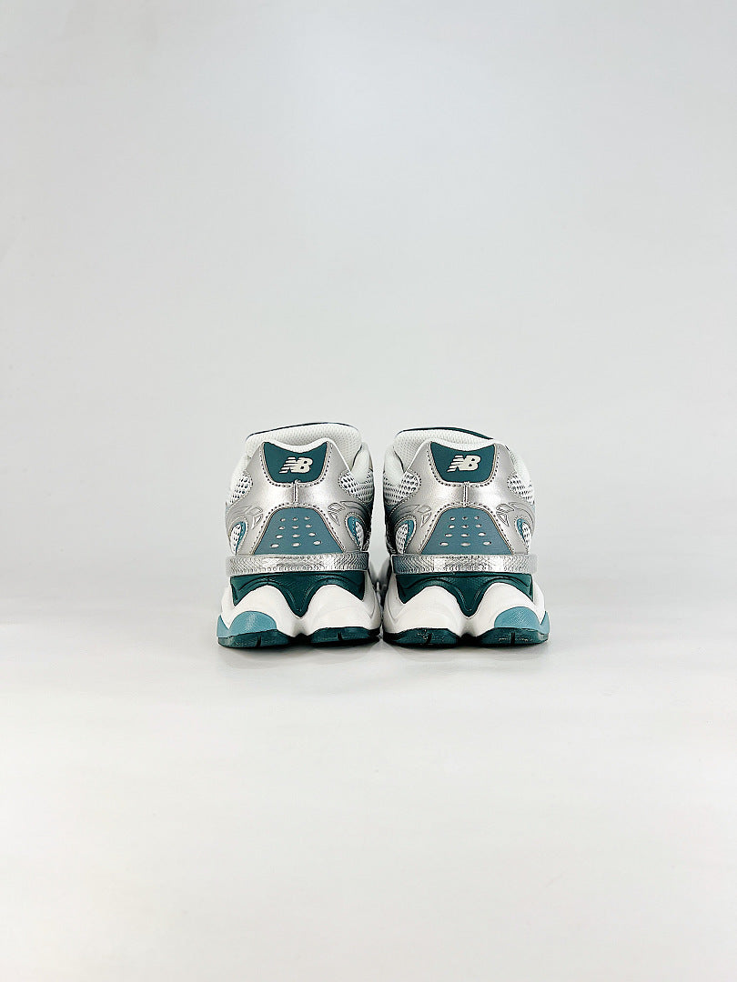 New Balance 9060 U90606BA Silver White Teal Retro Chunky Sneakers for Women and Men