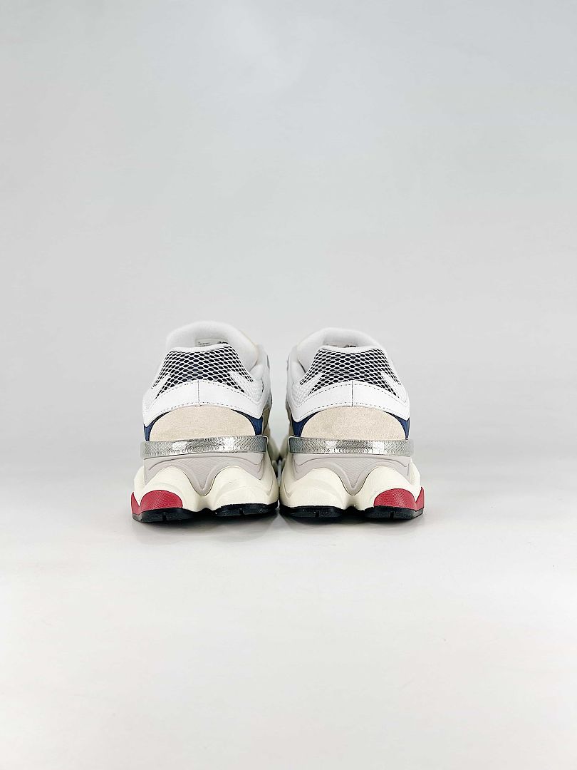 New Balance 9060 U90603MT White Cream Red Navy Retro Chunky Sneakers for Women and Men