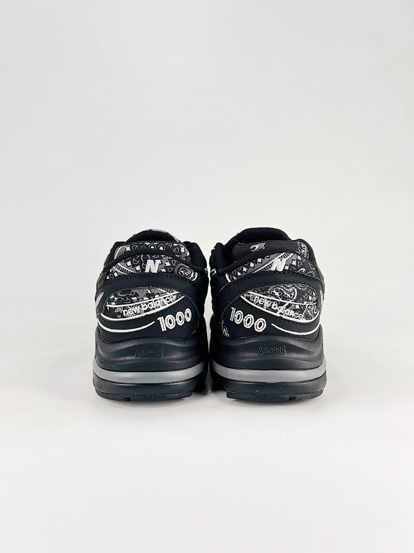 New Balance 1000 Black Paisley Chunky Sneakers Retro Y2K Low Top Shoes Women Men