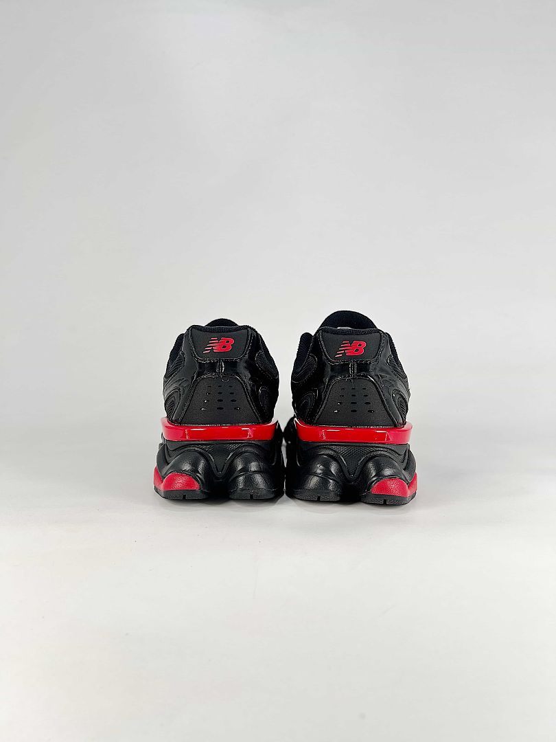 New Balance 9060 U90606JR Black Red Retro Chunky Sneakers for Women and Men