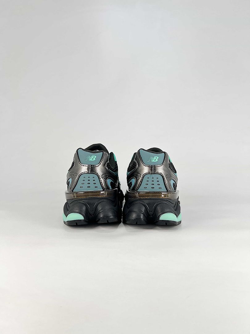 New Balance 9060 U9060873 Black Mint Green Metallic Silver Chunky Retro Sneakers for Women and Men