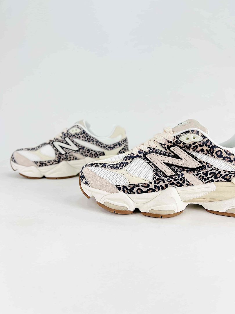 New Balance 9060 U9060ALP Leopard Print White Cream Mesh Retro Chunky Sneakers for Women and Men