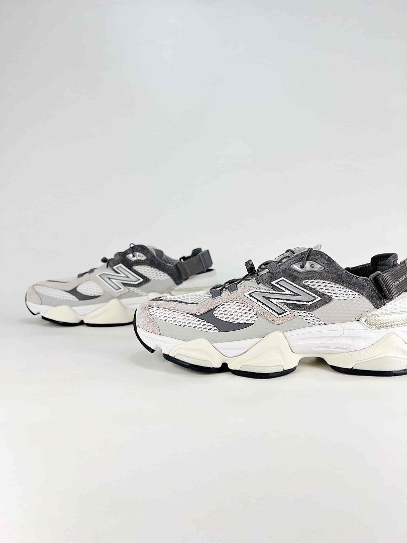 New Balance 9060 U90603FA White Grey Mesh Mule Chunky Sneakers for Women and Men