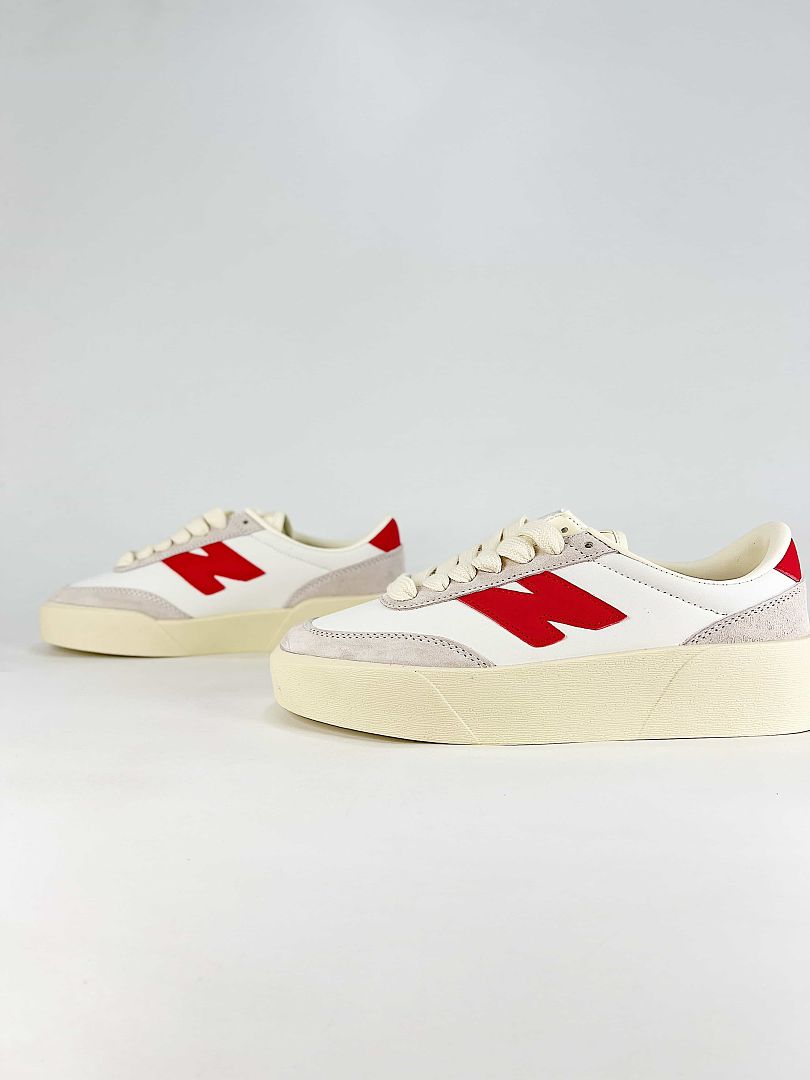 New Balance 750 U7507JH White Red Platform Retro Casual Sneakers for Women and Men