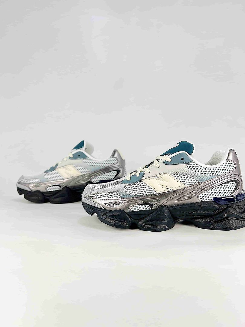New Balance 9060 U90603GS Silver Grey Black Retro Chunky Sneakers for Women and Men