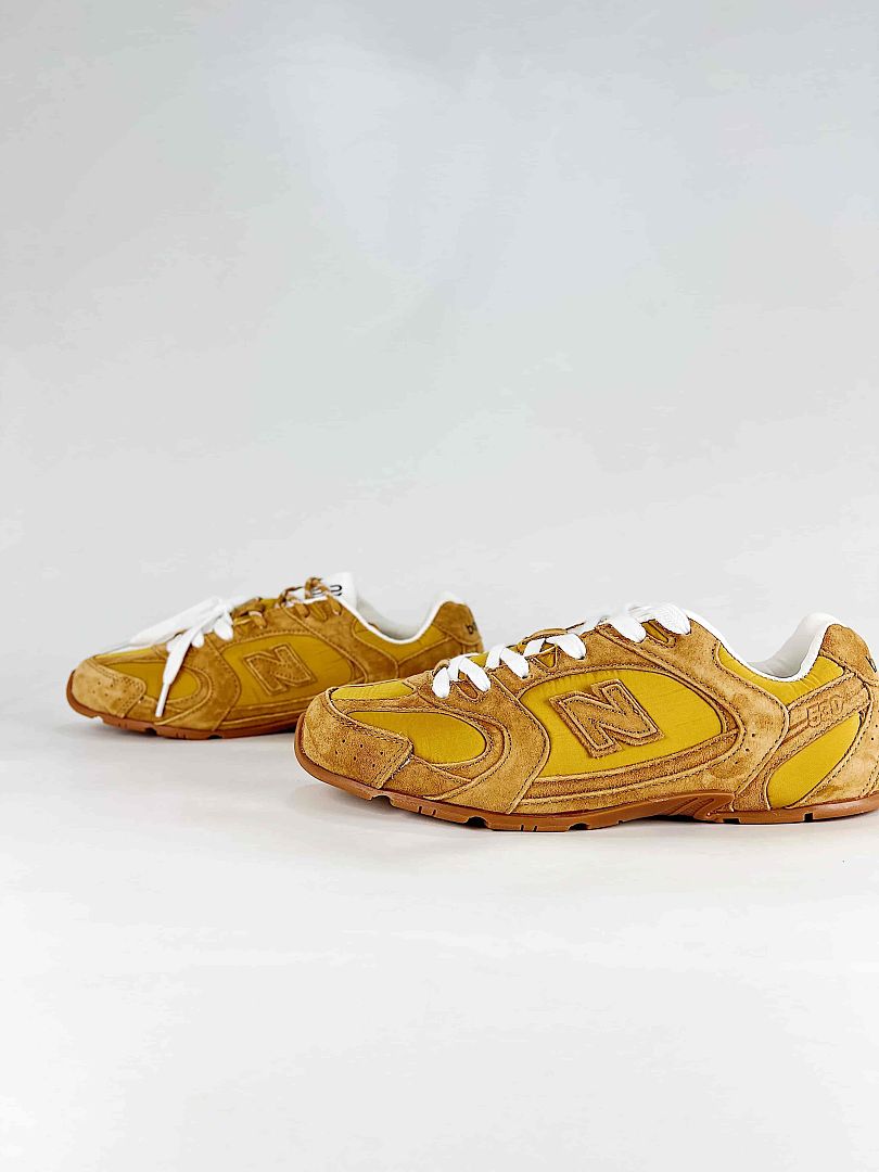 Miu Miu x New Balance 530 Mustard Yellow Tan Retro Low Top Sneakers Women Men