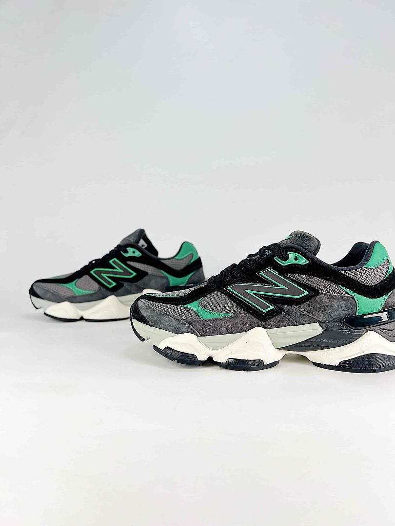 New Balance 9060 U906054Q Grey Black Green Retro Chunky Sneakers for Women and Men